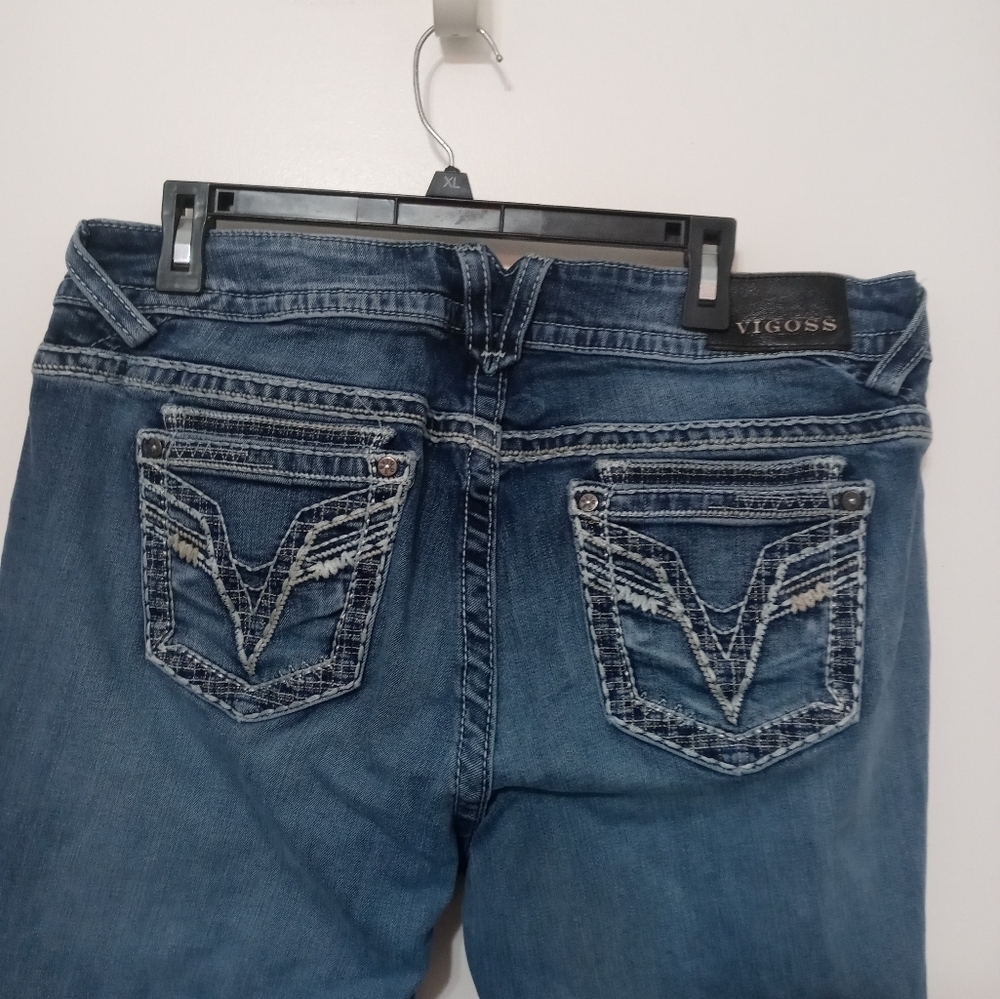 Vicoss Dublin Women's Stretch Medium Wash Boot cut  Jeans w Embroidery sz 16 - Picture 3 of 13
